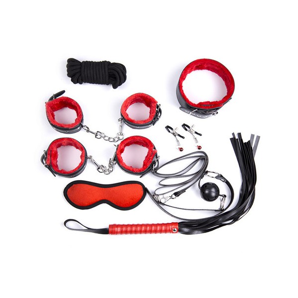 Pack Bondage SM 10 piezas Rojo