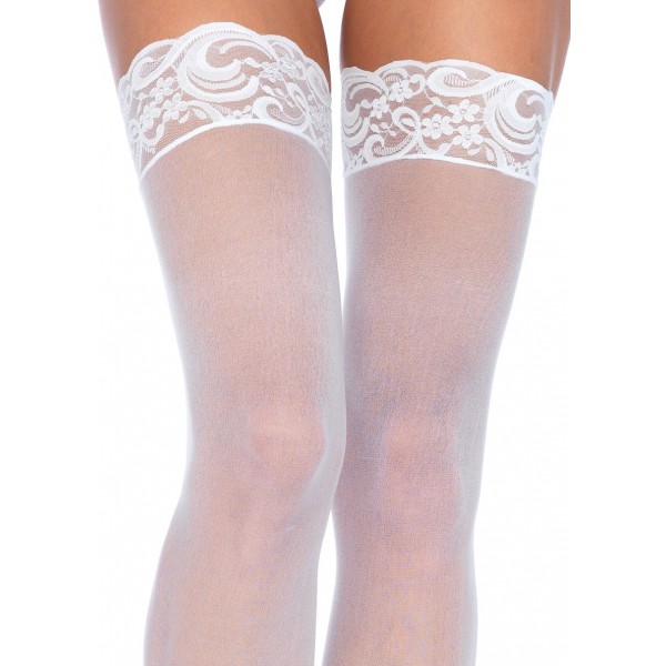 Stockings with lace - White Large