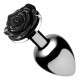 Jewel Plug met zwarte roos - 6,5 x 2,7 cm SMALL