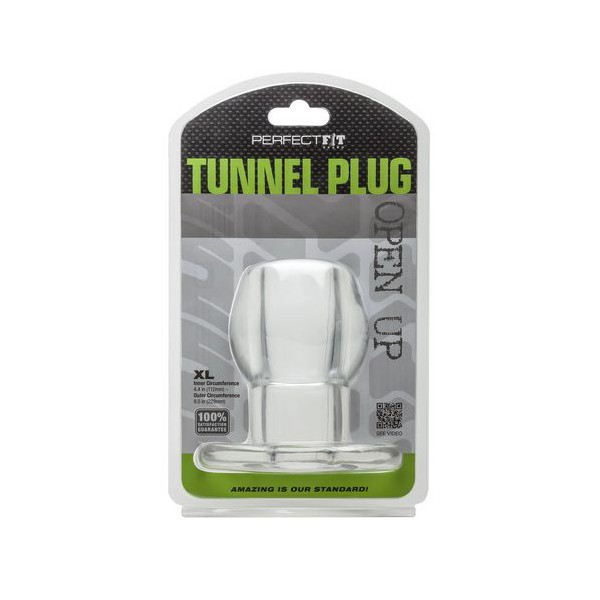 Ass Tunnel Plug Silicone Transparent Extra-Large 9 x 7 cm