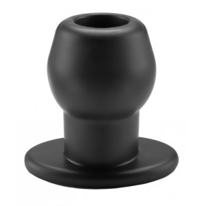 Perfect Fit Ass Tunnel Plug Silicone Black Extra-Large 9 x 7 cm