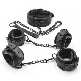 Black Collar + Handcuffs Kit