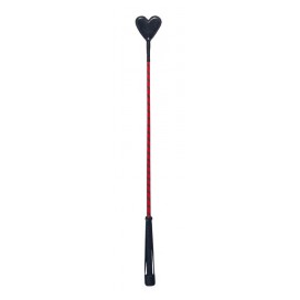 Devil Stick Leather whip with red heart - 70cm