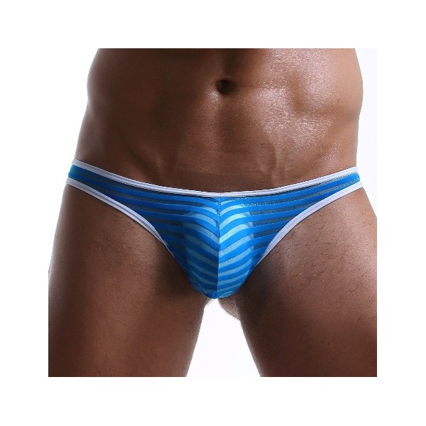 Transparenter String Stripe Blau