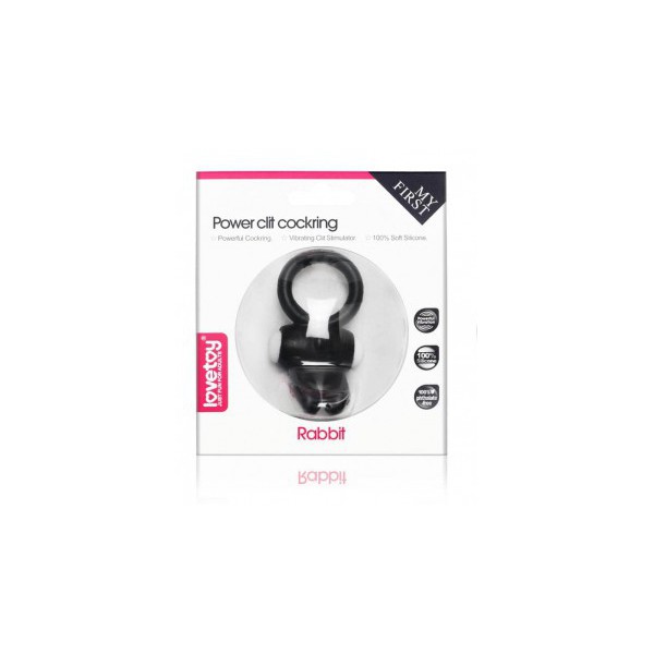 Power Clit Rabbit Vibrating Ring - Black