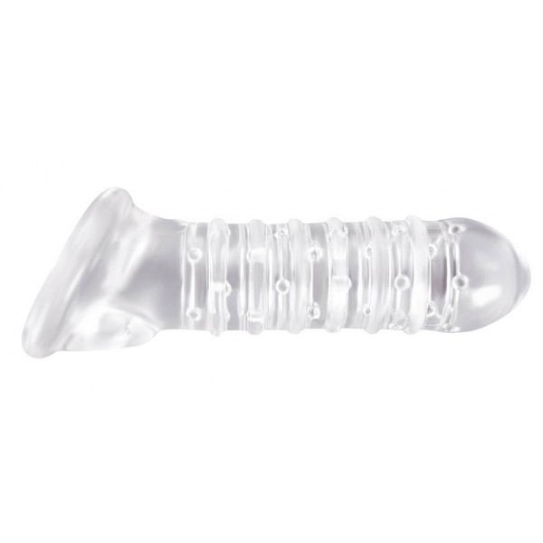 RIBBED Renegade Penis Case Clear 16 x 4 cm