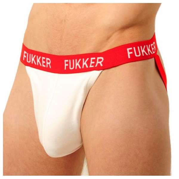 Fukker Jockstrap White and Red