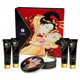 Shunga Coffret Ensemble Secret de Geisha - Vin Pétillant à la Fraise  