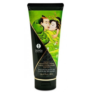 Shunga Crema de Masaje Comestible Té Verde y Pera Exótica - 200ml