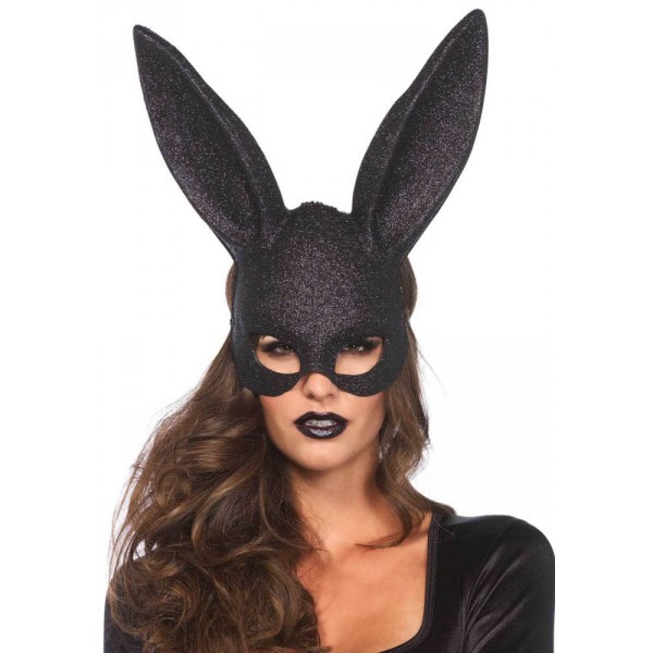 Máscara de conejo - Purpurina negra