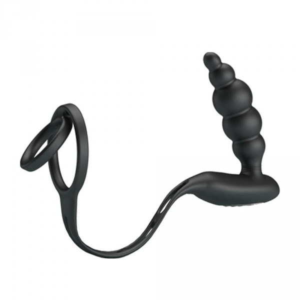 Vibrating plug with VIBRA PENIS rings 8 x 2.4 cm