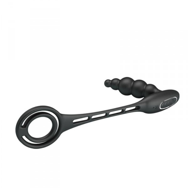 Vibrating plug with VIBRA PENIS rings 8 x 2.4 cm