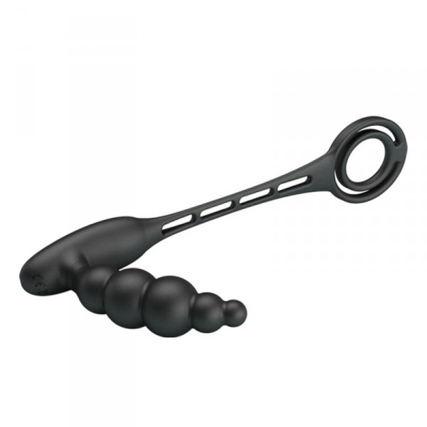 Plug vibrador con anillos VIBRA PENIS 8 x 2,4 cm