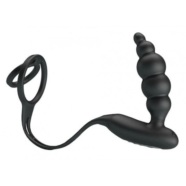 Plug vibrador con anillos VIBRA PENIS 8 x 2,4 cm