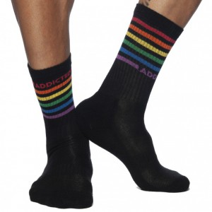 Addicted Black RAINBOW Socks