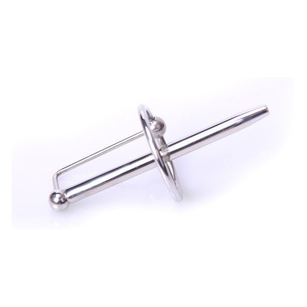 Urethrale piercing staafje met ring PRINCESS WAND 7.5cm x 6mm