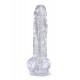 Consolador transparente King Cock 18 x 4,7 cm