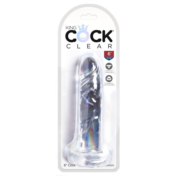 Dildo transparente King Cock 16 x 3,7cm