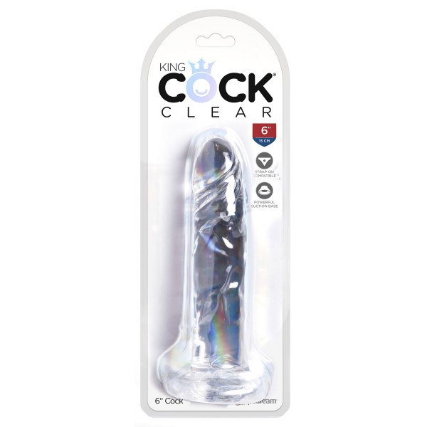 Dildo trasparente King Cock 16 x 3,7 cm