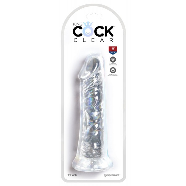 Consolador transparente King Cock 20 x 4,5cm