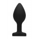 Plug Bijou Anal Cuore in silicone nero 7 x 3,5 cm