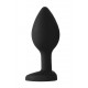 Plug Bijou Anal Silicone Heart Black 7 x 3.5 cm