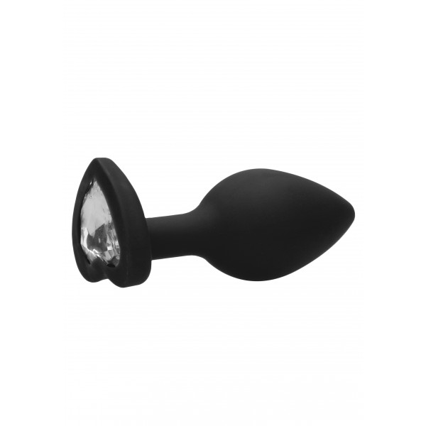 Plug Bijou Anal Cuore in silicone nero 7 x 3,5 cm